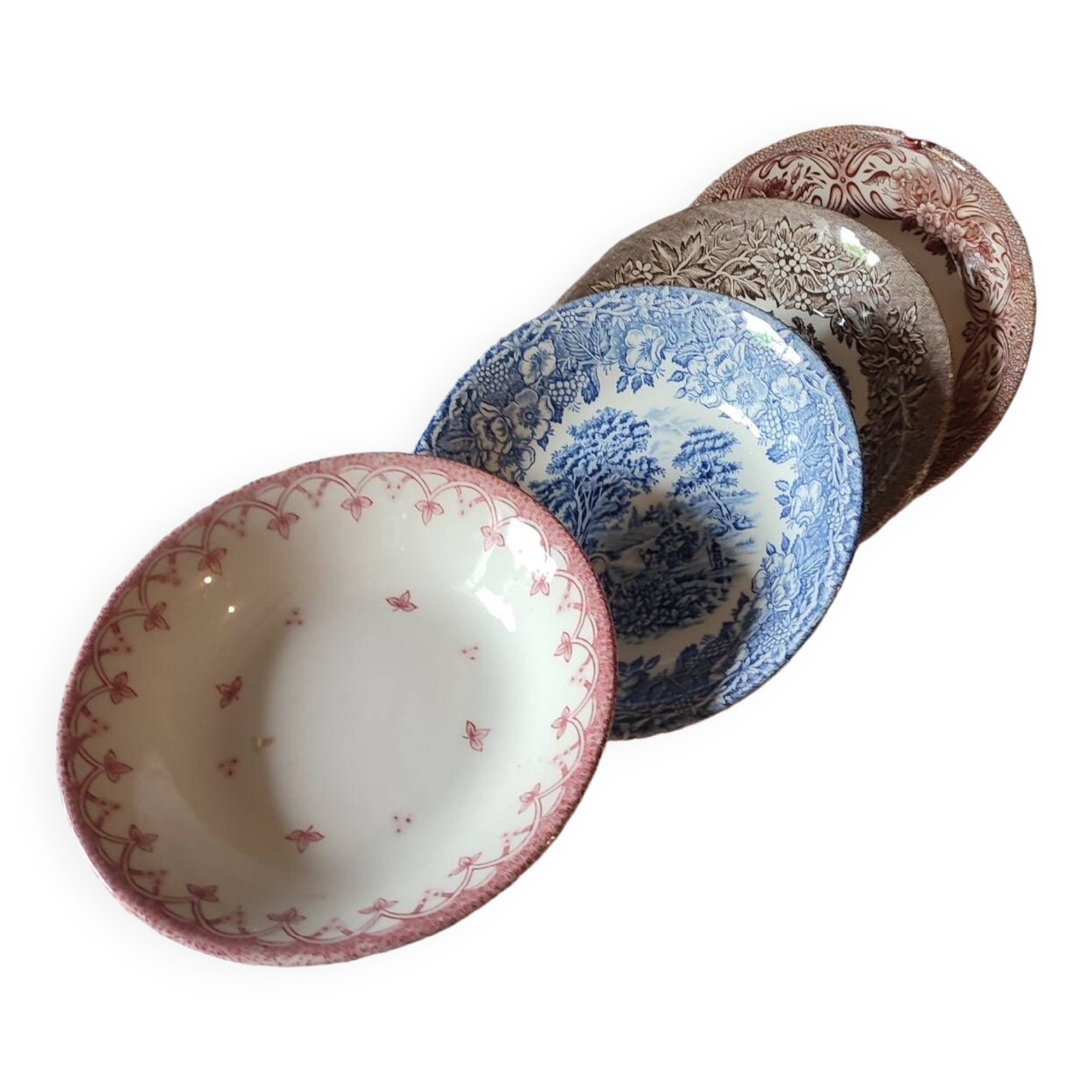 Four old bowls or cups from England