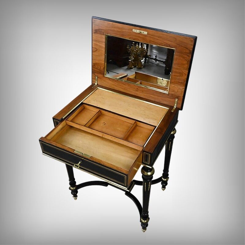 Blackened wood work table, Napoléon III period – 2nd half of the 19th century