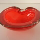Vintage Italian Red Murano Glass Ashtray, 1960s