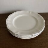 Set of 5 Sarreguemines ivory plates with gadroons 1960