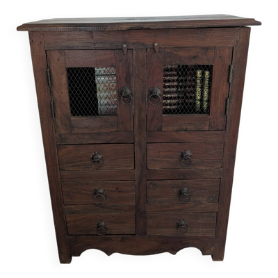 Meuble d'appoint en bois massif style colonial