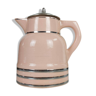 Longwy ceramic rose art deco teapot
