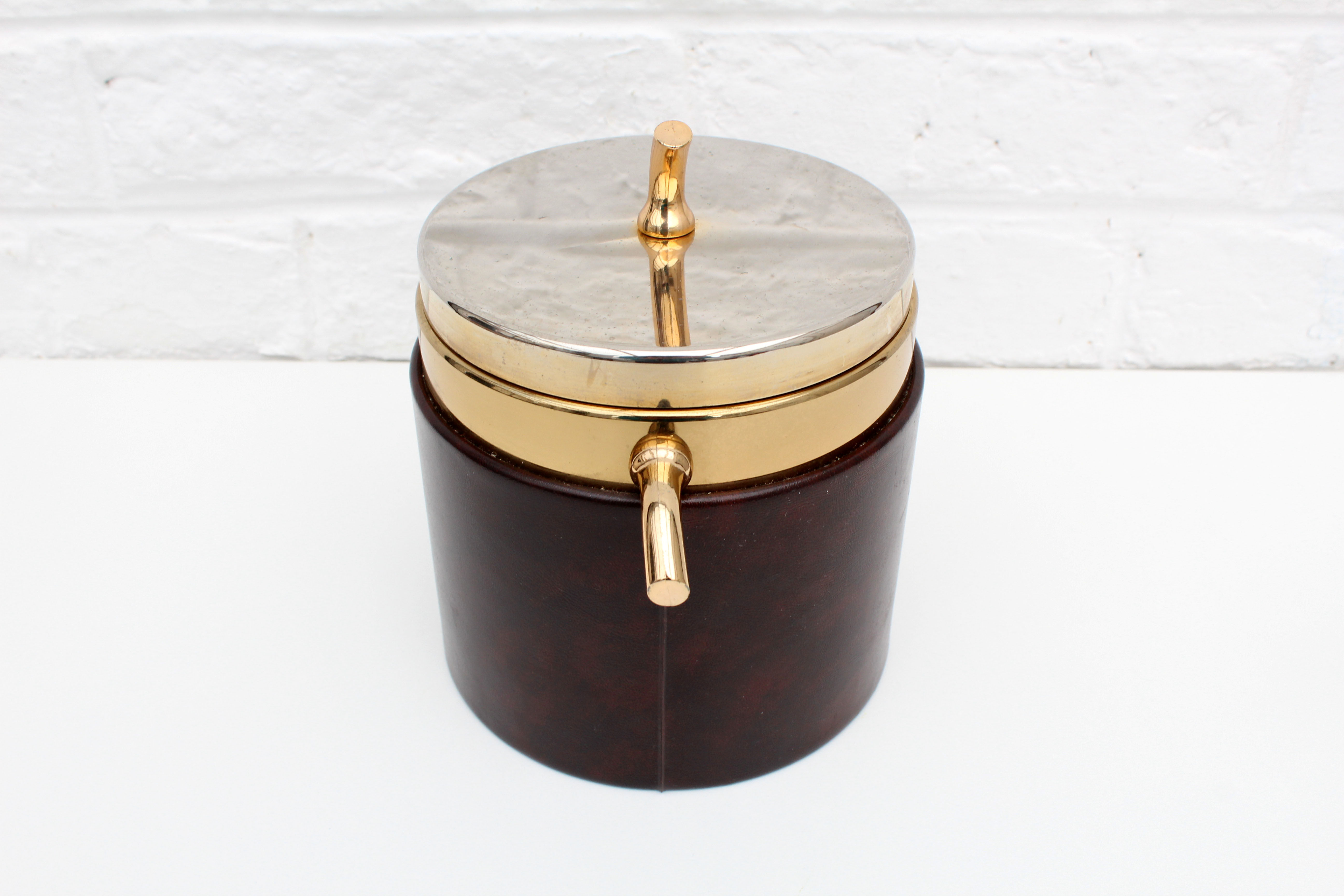 Vintage ice cube bucket, Freddotherm ice bucket, swiss made