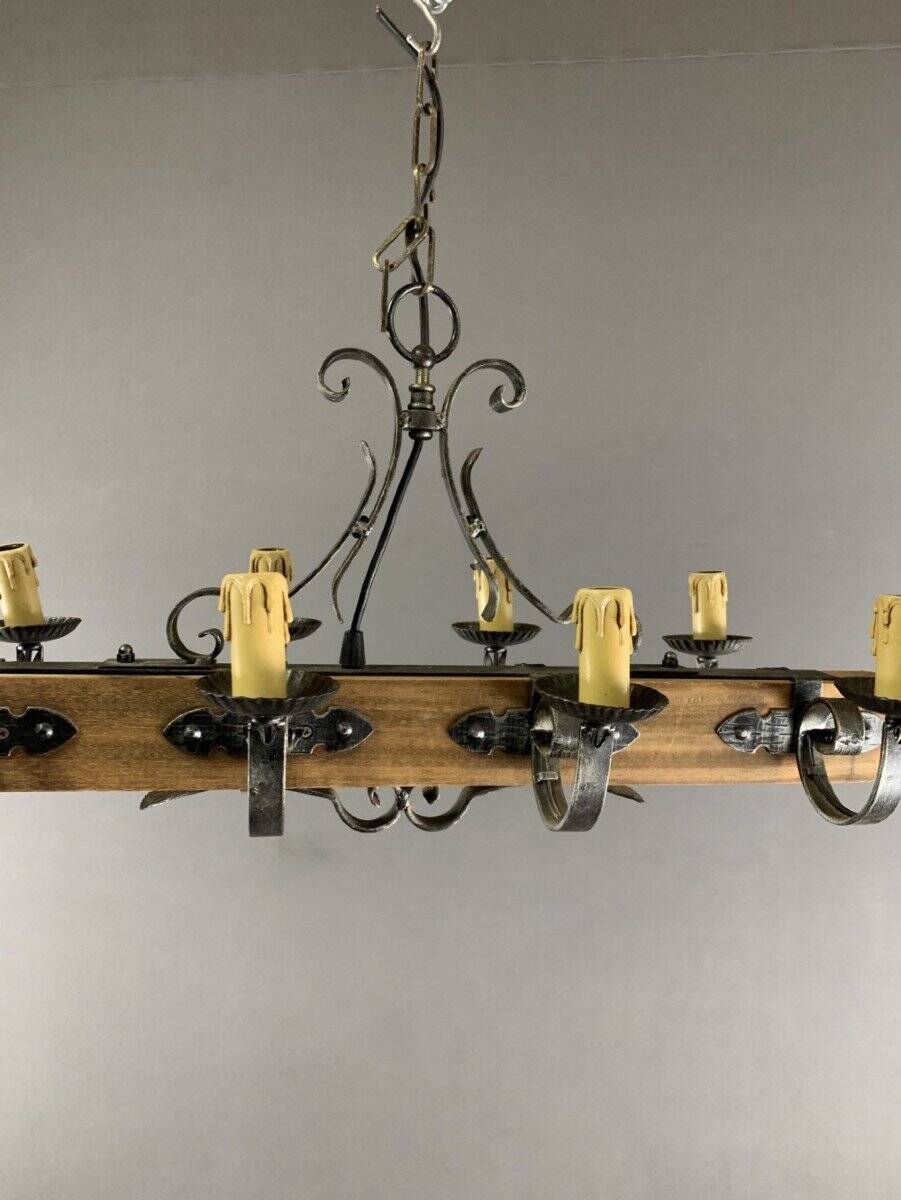 Rustic Wood and Metal Pendant Light