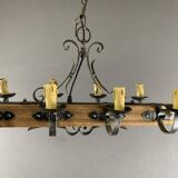 Rustic Wood and Metal Pendant Light