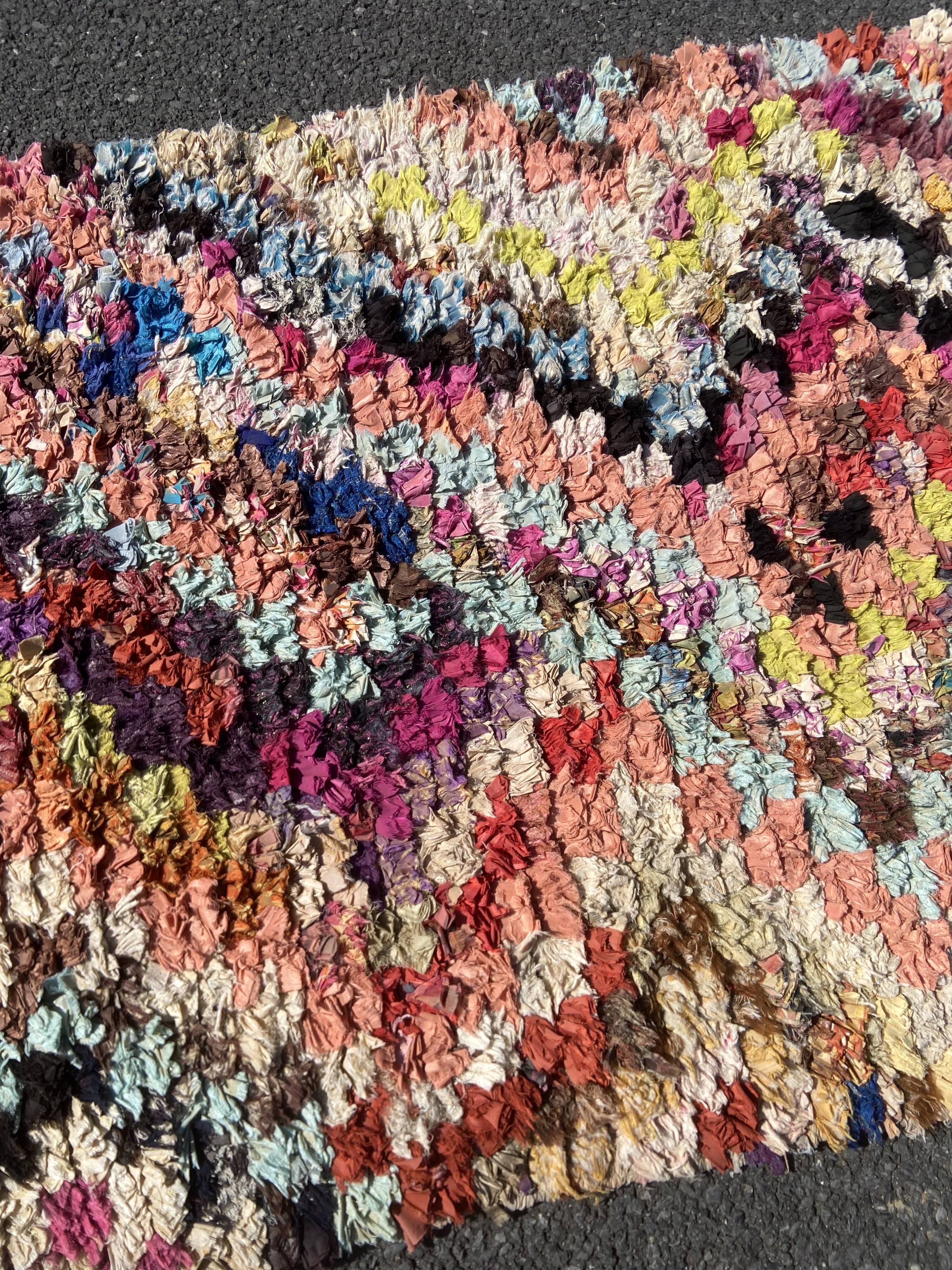 Moroccan carpet boucherouite 100x220 cm