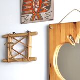 Rattan and metal coat rack, 1950s