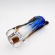 Large stretched glass sculpture vase from Bohemia – Cobalt blue, Amber