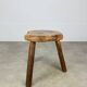 Brutalist tripod stool in solid wood