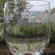 Set of 8 antique glass water glasses. Engraved floral border