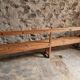 Grand banc ancien en bois avec dossier – fin XIXe siècle, pin et chêne