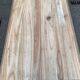 Renovated square extendable dining table in raw solid cherry wood, Louis XVI style.