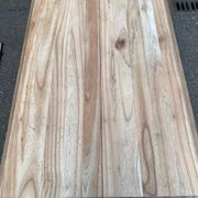 Renovated square extendable dining table in raw solid cherry wood, Louis XVI style.