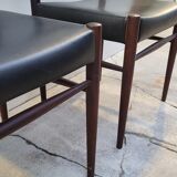 Pair of vintage teak Scandinavian chairs 1950