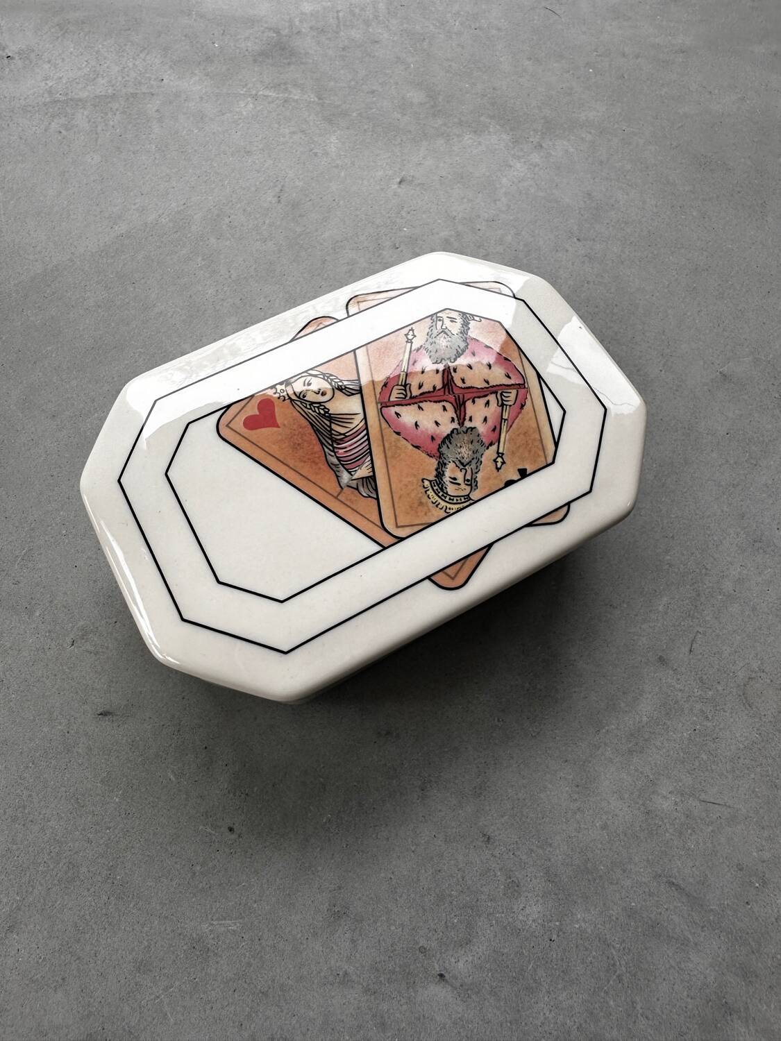Bonbonnière, boîte à cartes à jouer Villeroy&Boch "Dame de pique"