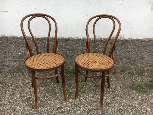 Paire de chaise fischel made in Austria bois courbé
