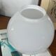 Globe lampshade in white opal, open for wall lamp chandelier, 20 cm.