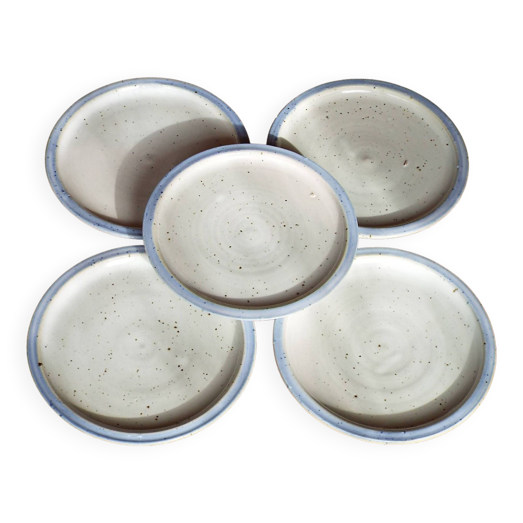 5 stoneware dessert plates
