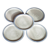 5 assiettes à dessert en grès