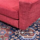 Canapé moderne en tissu et piètement chromé