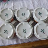 6 advertising coffee cups 70s Jacques Vabre