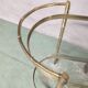 1960s golden bamboo metal serving trolley