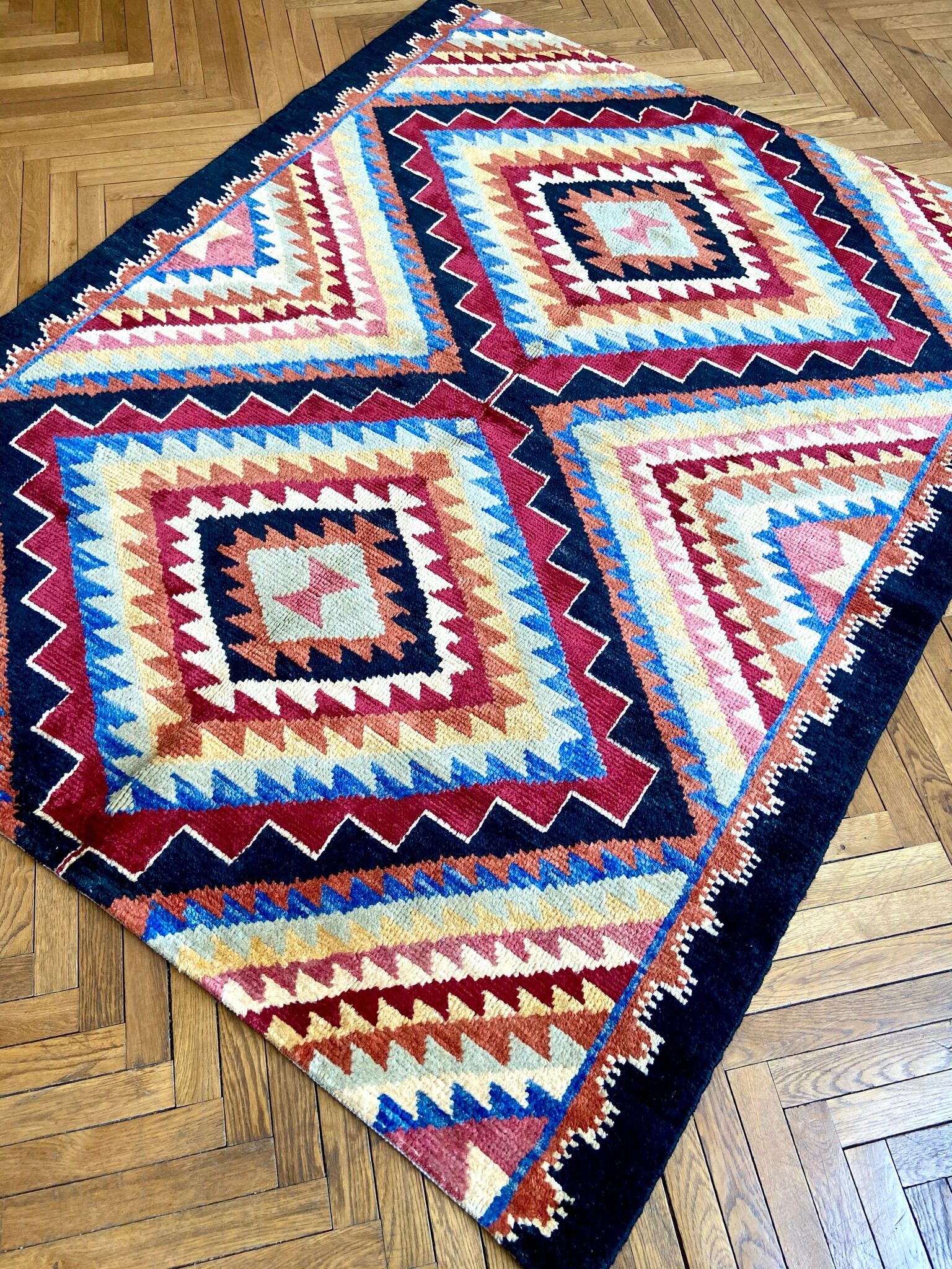 Multicolored kilim carpet