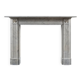 Georgian Carrara Marble Fluted Fireplace Surround
