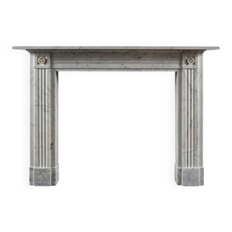 Georgian Carrara Marble Fluted Fireplace Surround