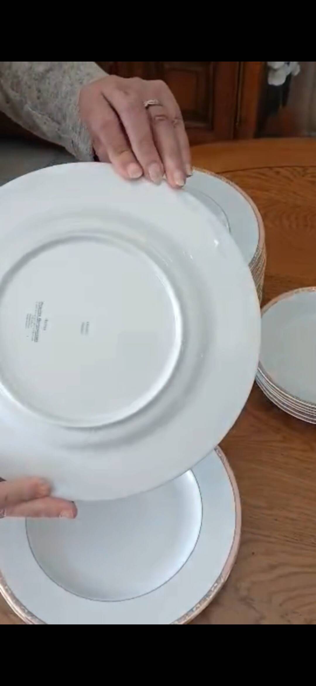 Service of 22 flat plates and 6 deep plates "Auray" - Philippe Deshoulières
