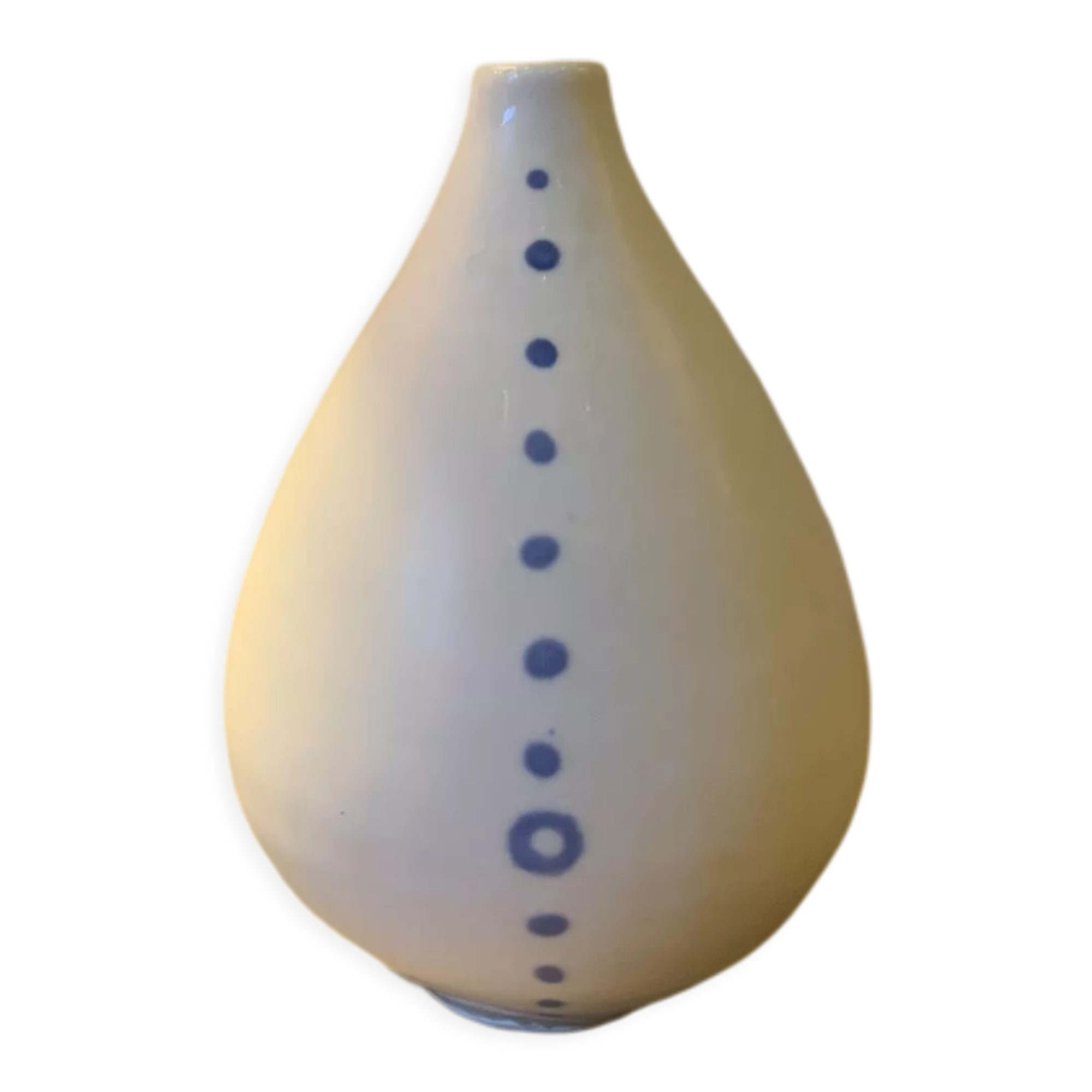 White ceramic with polka dots