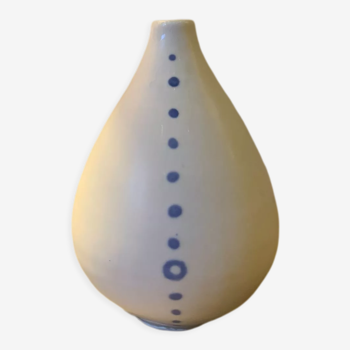 White ceramic with polka dots