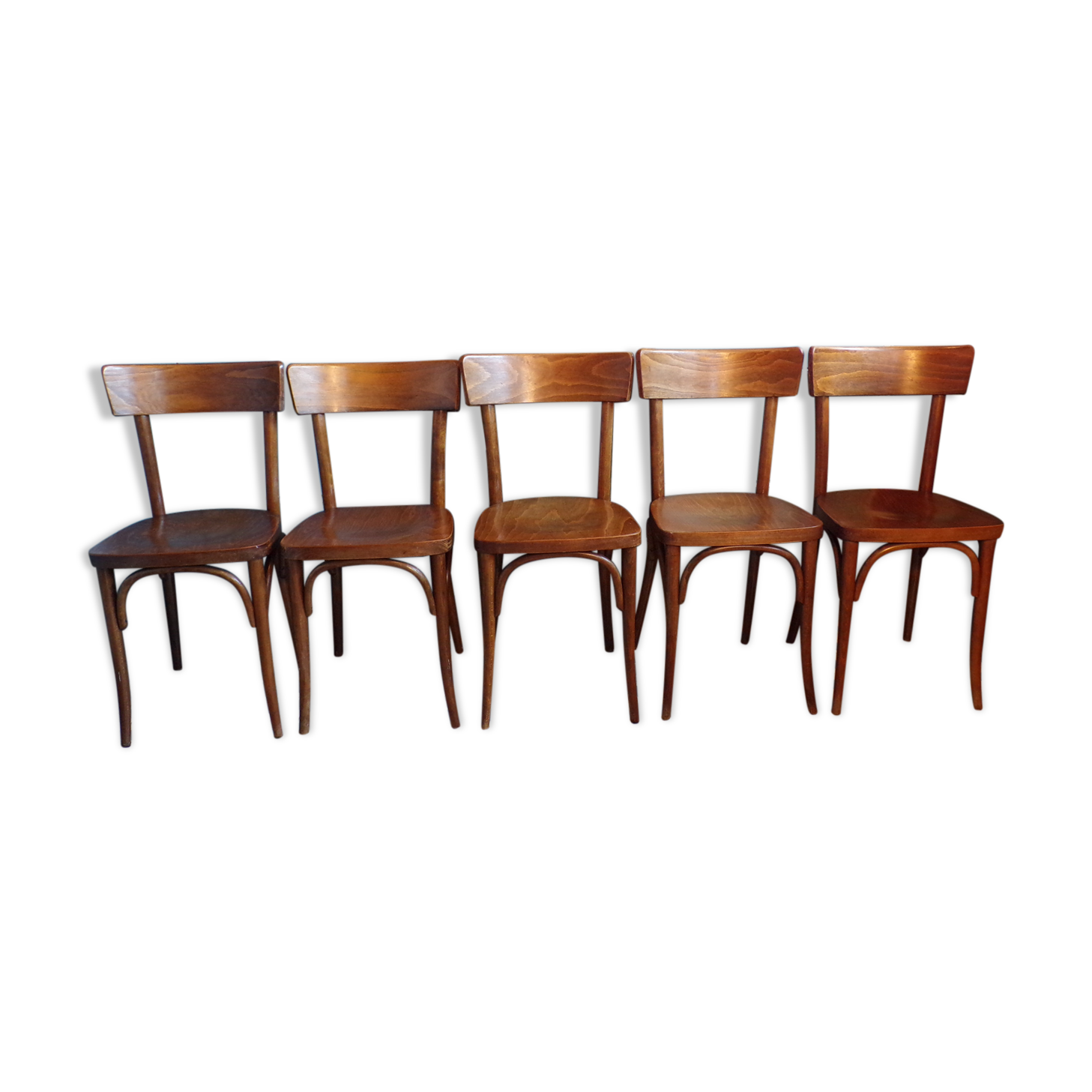 Suite 5 chairs of bistro curved wood