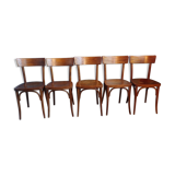 Suite 5 chairs of bistro curved wood