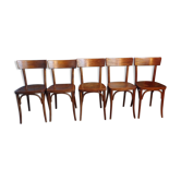 Suite 5 chairs of bistro curved wood