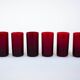 Set of ruby-coloured glasses, Italian design, 1970s, made in Italy