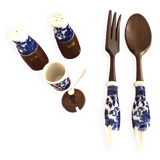 Vintage set salad service salt pepper mustard pot year 1970 new without its packaging o