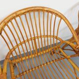 Set of 4 vintage rattan armchairs from the 60s