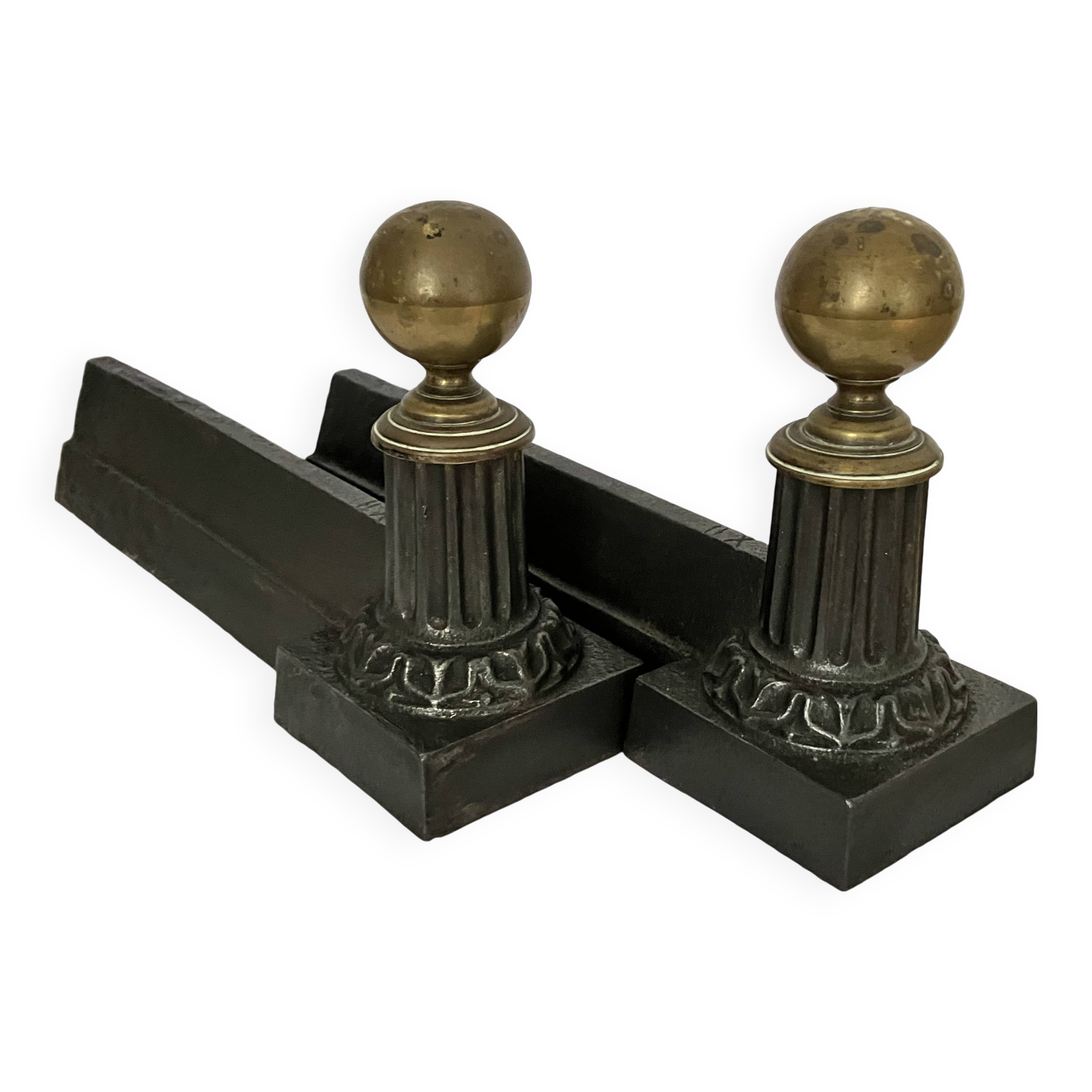 Pair of neo-classical andirons
