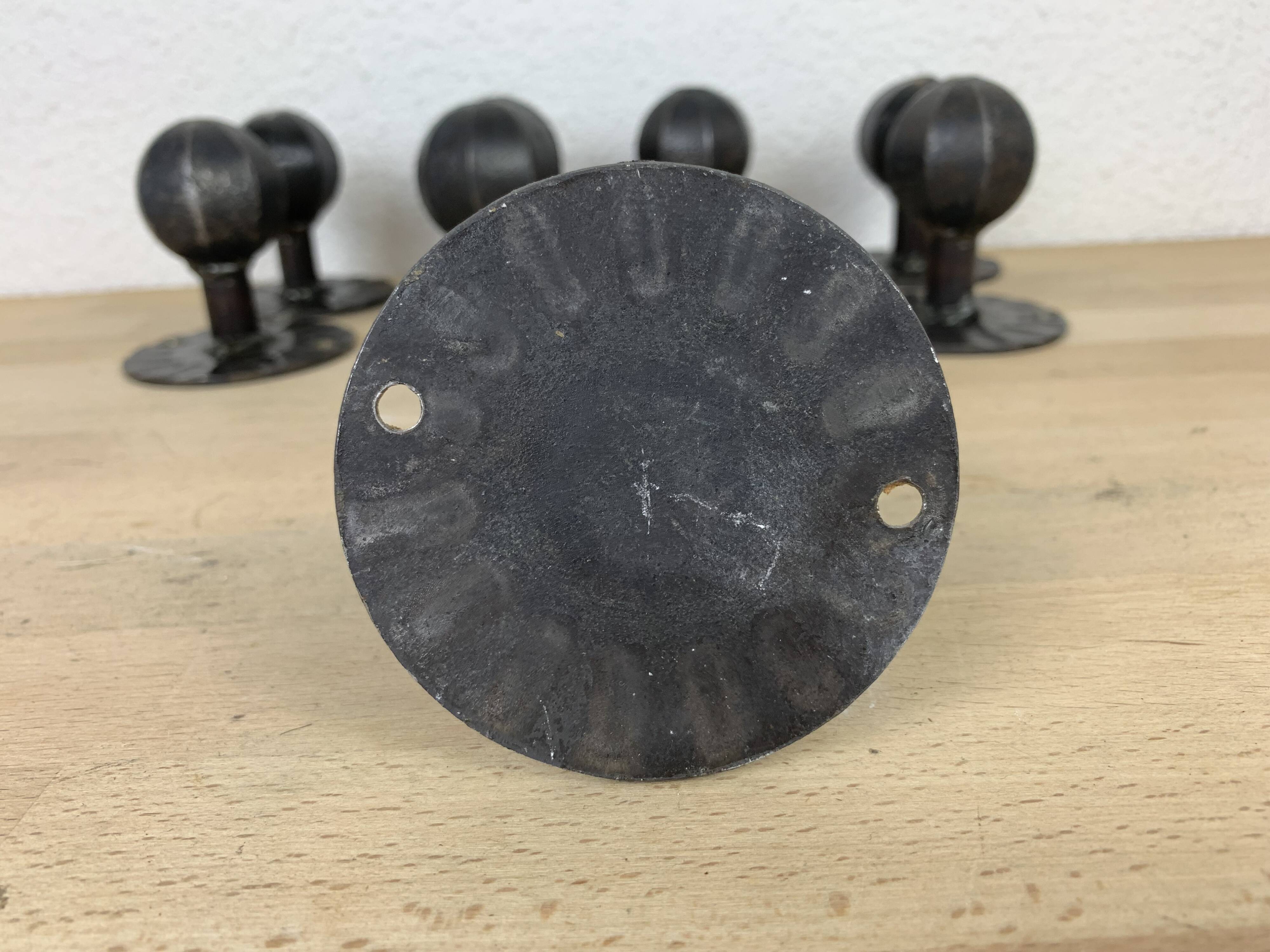 8 brutalist wrought iron hooks