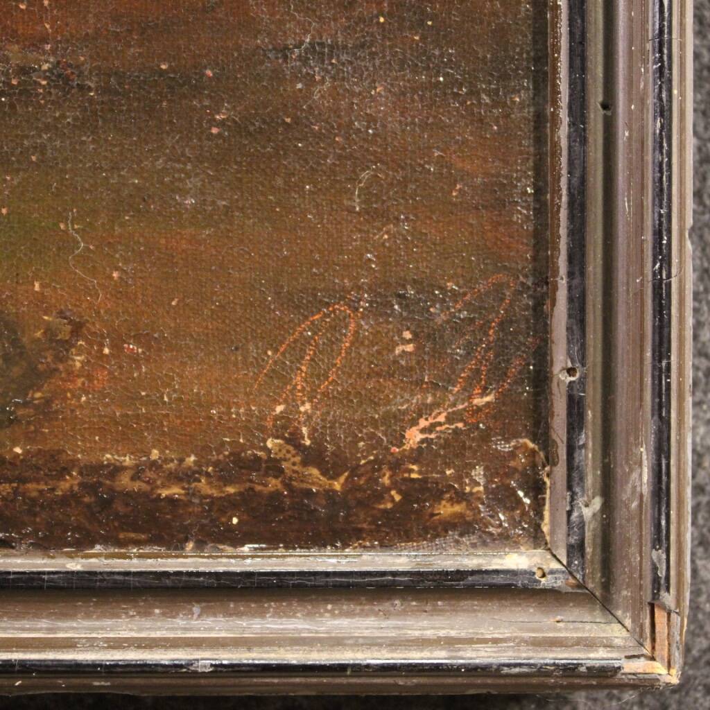 Camp de peinture française avec soldats et chevaux du XIXe siècle