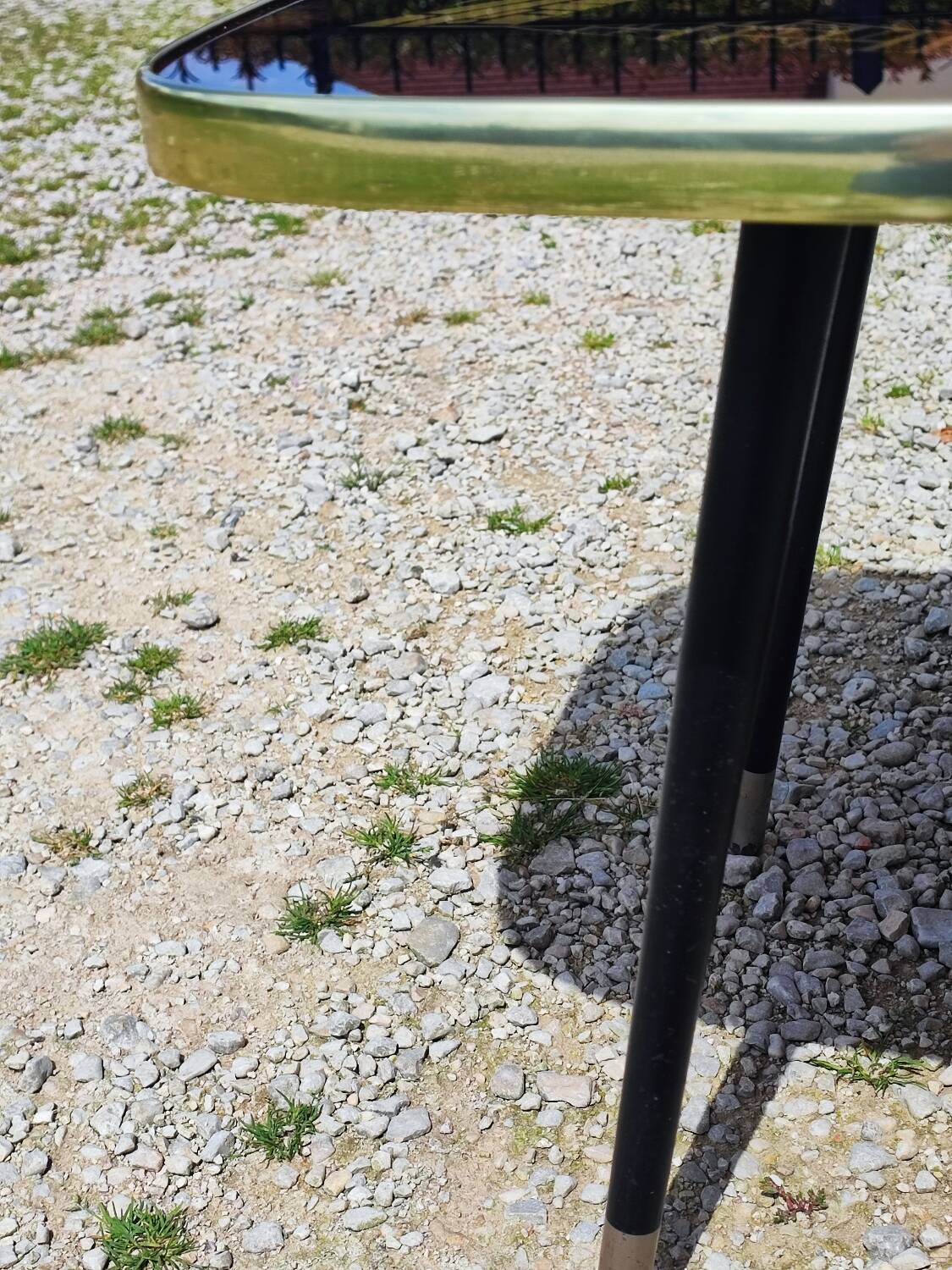 Vintage coffee table with compass legs