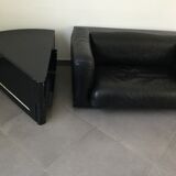 Canapé gradual lounge cuir noir Cini Boeri - knoll/gavina