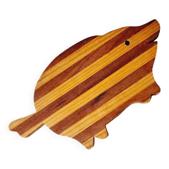 Two-tone wooden board in the shape of a pig or wild boar