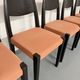 Lot of 6 blackened wooden chairs with French design fabric from the 1970s Self.