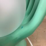 Green ceramic hand lamp and glass globe