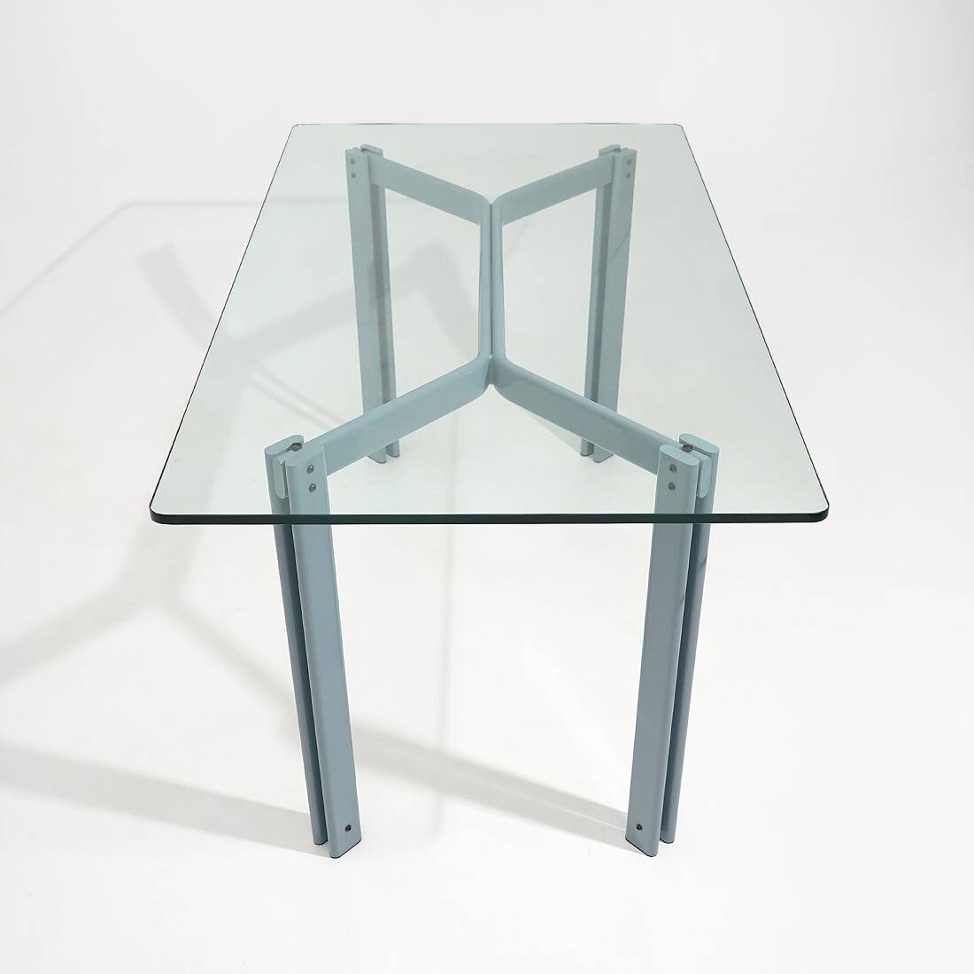 Table, rectangular glass top by Bruno Brunati and Carlo Zerbaro for Cidue