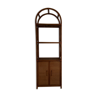 Rattan and bamboo shelf