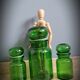 Trio green apothecary vials
