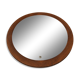 Round teak mirror, 1970s – vintage, diameter 70 cm